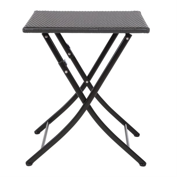 Bolero Square PE Wicker Folding Table Black 600mm gl302