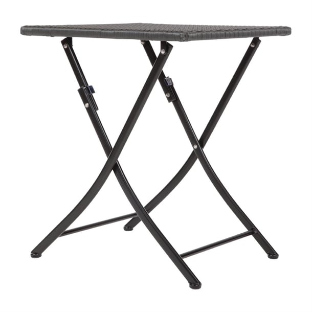 Bolero Square PE Wicker Folding Table Black 600mm gl302