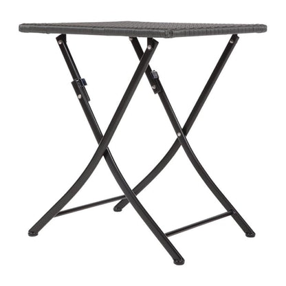 Bolero Square PE Wicker Folding Table Black 600mm gl302