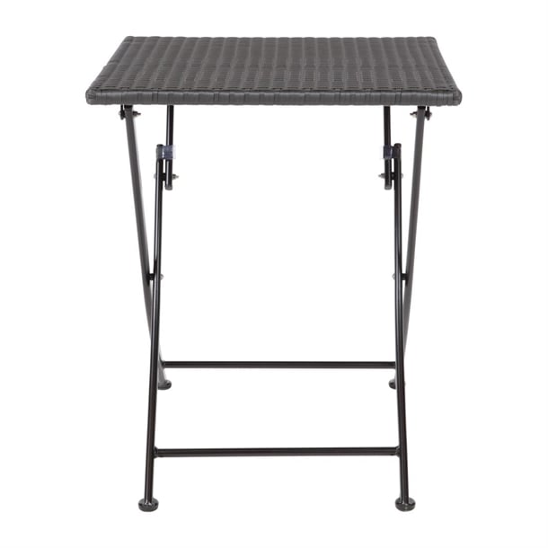 Bolero Square PE Wicker Folding Table Black 600mm gl302