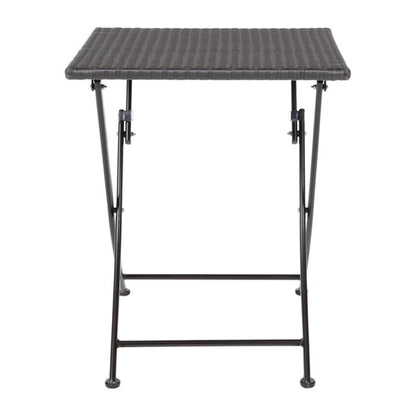 Bolero Square PE Wicker Folding Table Black 600mm gl302