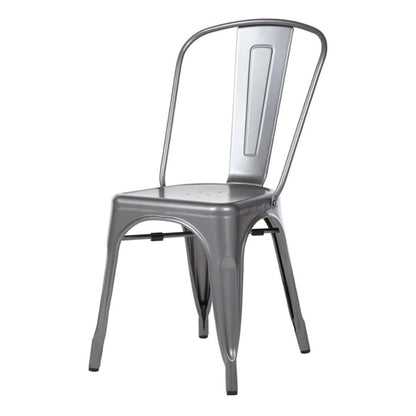 Bolero Bistro Steel Side Chairs Gun Metal Grey (4 Pack) gl329