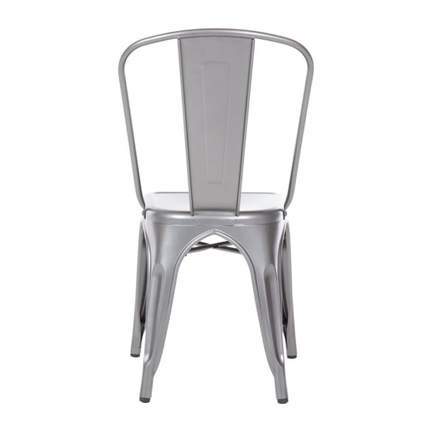 Bolero Bistro Steel Side Chairs Gun Metal Grey (4 Pack) gl329