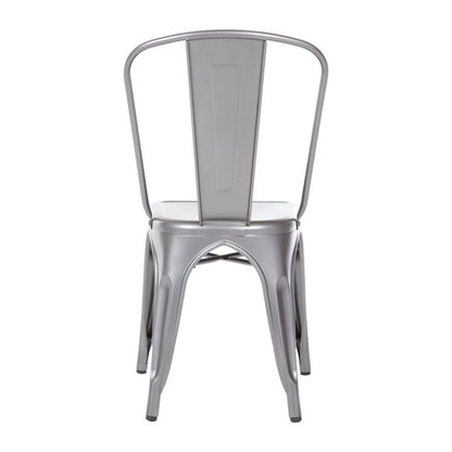 Bolero Bistro Steel Side Chairs Gun Metal Grey (4 Pack) gl329