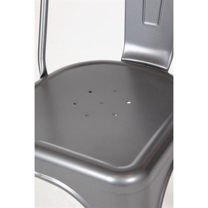 Bolero Bistro Steel Side Chairs Gun Metal Grey (4 Pack) gl329