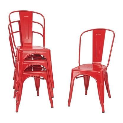 Bolero Bistro Steel Side Chair Red (4 Pack) gl330