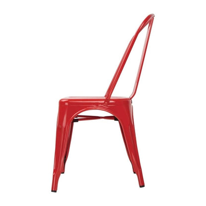 Bolero Bistro Steel Side Chair Red (4 Pack) gl330