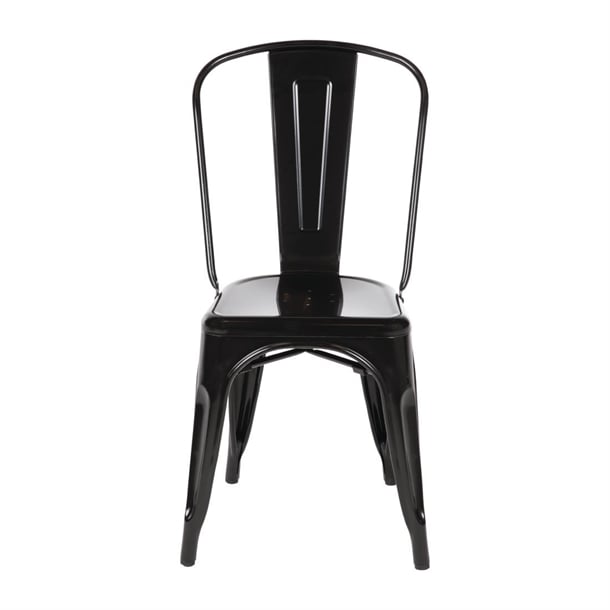 Bolero Bistro Steel Side Chairs Black (4 Pack) gl331