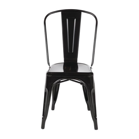 Bolero Bistro Steel Side Chairs Black (4 Pack) gl331