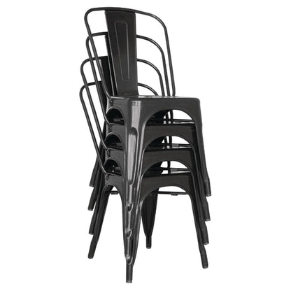 Bolero Bistro Steel Side Chairs Black (4 Pack) gl331