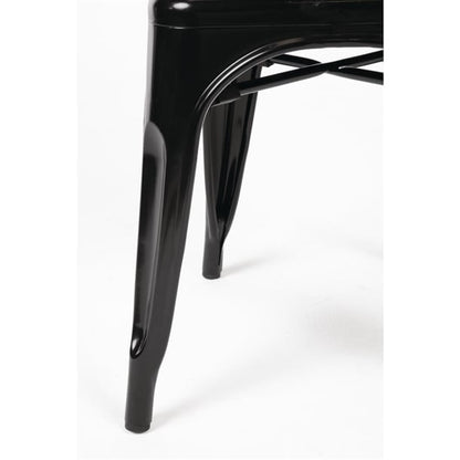 Bolero Bistro Steel Side Chairs Black (4 Pack) gl331