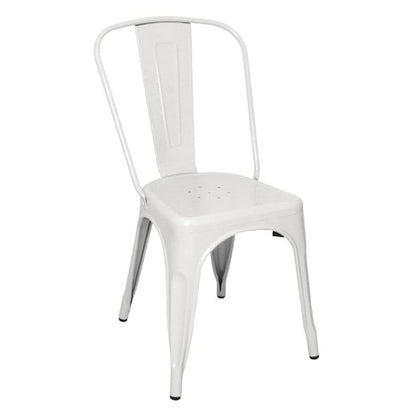 Bolero Bistro Steel Side Chair White (4 Pack) gl332