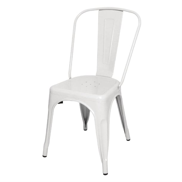 Bolero Bistro Steel Side Chair White (4 Pack) gl332