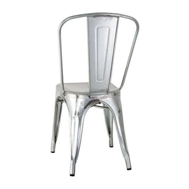 Bolero Bistro Galvanised Steel Side Chairs (4 Pack) gl338