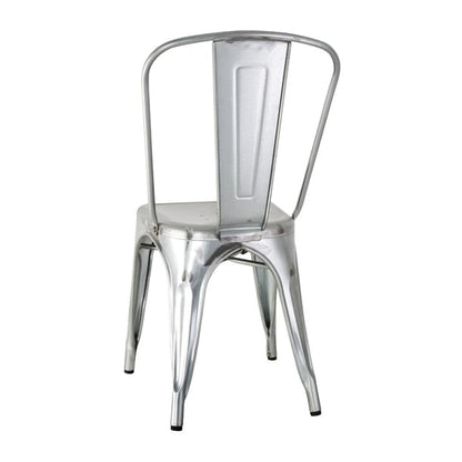 Bolero Bistro Galvanised Steel Side Chairs (4 Pack) gl338