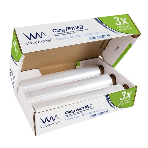 Wrapmaster 3000 PE Cling Film Refill 300mm x 300m (3 Pack) gl381