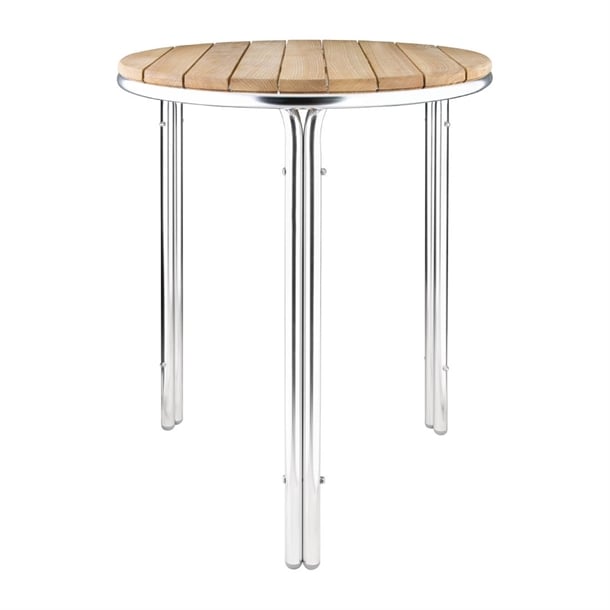 Bolero Round Ash and Aluminium Table 600mm gl981