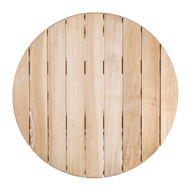 Bolero Round Ash and Aluminium Table 600mm gl981