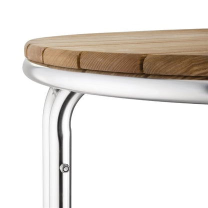 Bolero Round Ash and Aluminium Table 600mm gl981