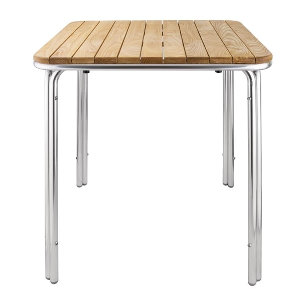 Bolero Square Ash and Aluminium Table 700mm gl982