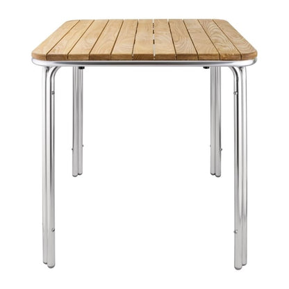 Bolero Square Ash and Aluminium Table 700mm gl982