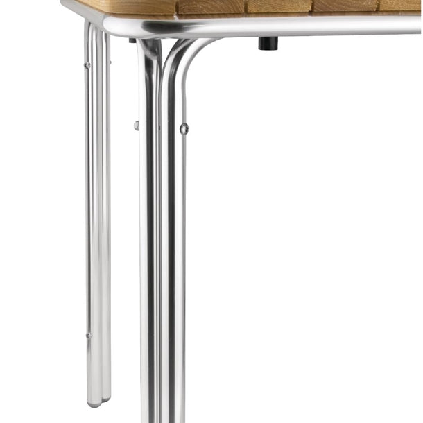 Bolero Square Ash and Aluminium Table 700mm gl982