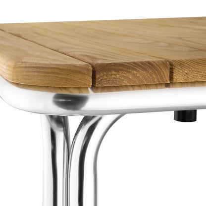 Bolero Square Ash and Aluminium Table 700mm gl982