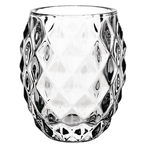 Olympia Glasses Diamond Tealight Holders Clear 75mm (6 Pack) gm227