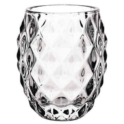 Olympia Glasses Diamond Tealight Holders Clear 75mm (6 Pack) gm227