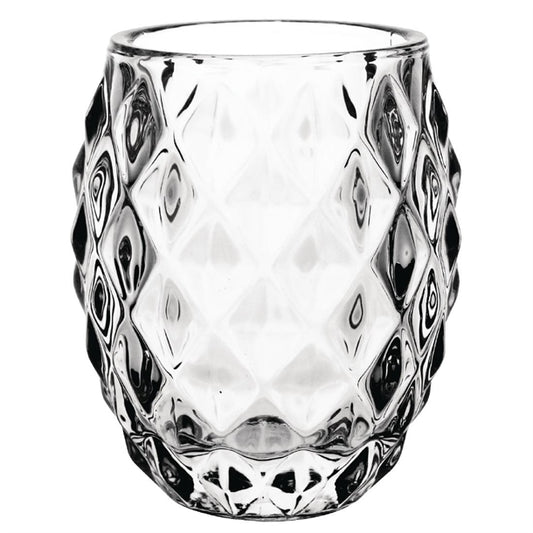 Olympia Glasses Diamond Tealight Holders Clear 75mm (6 Pack) gm227
