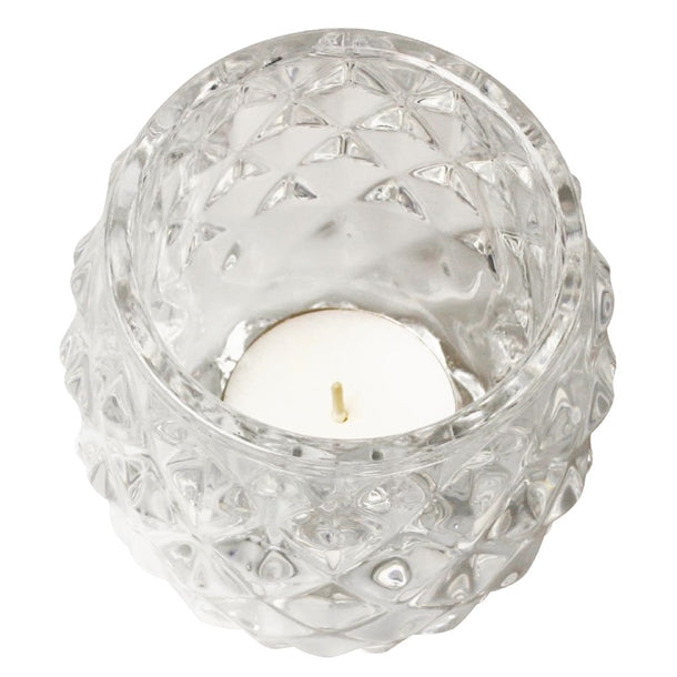 Olympia Glasses Diamond Tealight Holders Clear 75mm (6 Pack) gm227