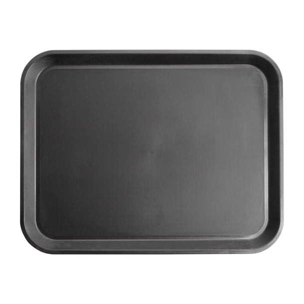 Olympia Kristallon Polypropylene Rectangular Non-Slip Tray Black p_gm238