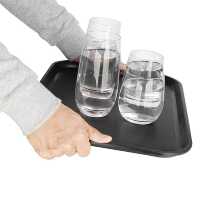 Olympia Kristallon Polypropylene Rectangular Non-Slip Tray Black p_gm238