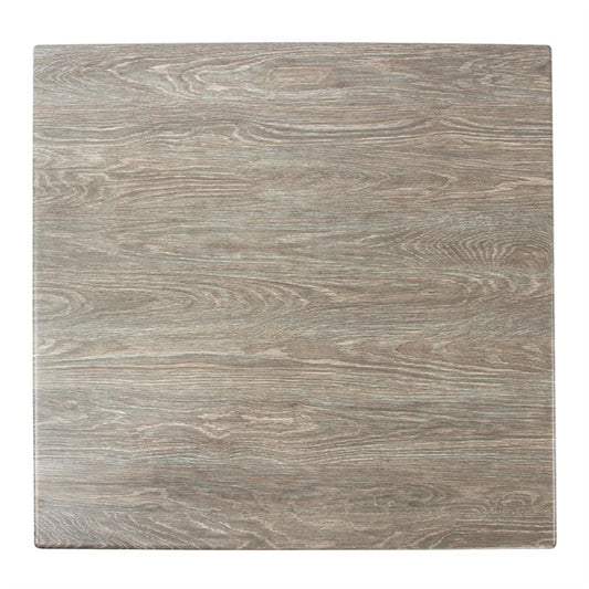 Werzalit Pre-drilled Square Table Top  Limed Oak 800mm gr539