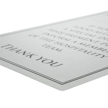 Brushed Steel Food Allergy Sign p_gm817