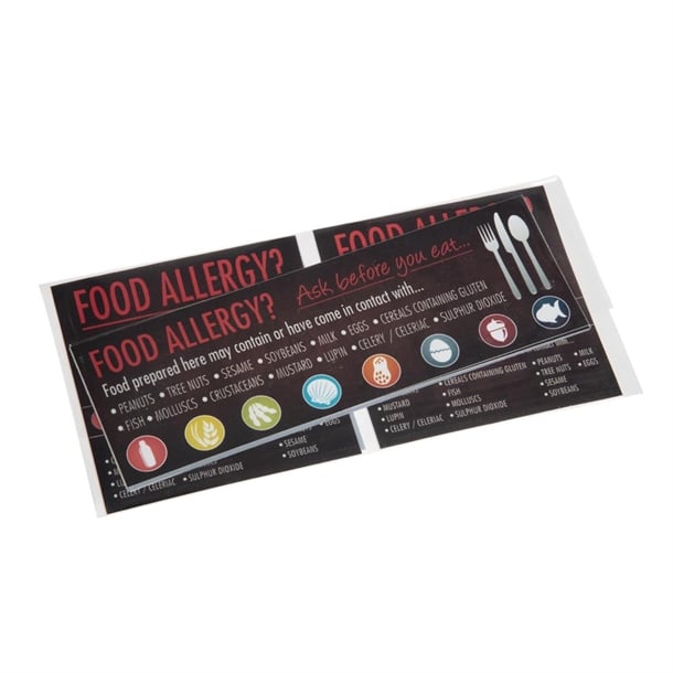 Food Allergen Window and Wall Stickers (8 Pack) gm818