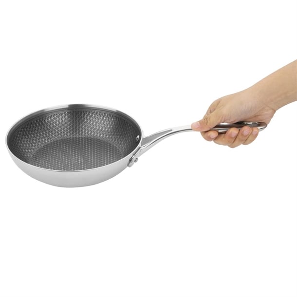 Vogue Tri-Shield Stainless Steel Frying Pan with Clad Coating 20cm gp187