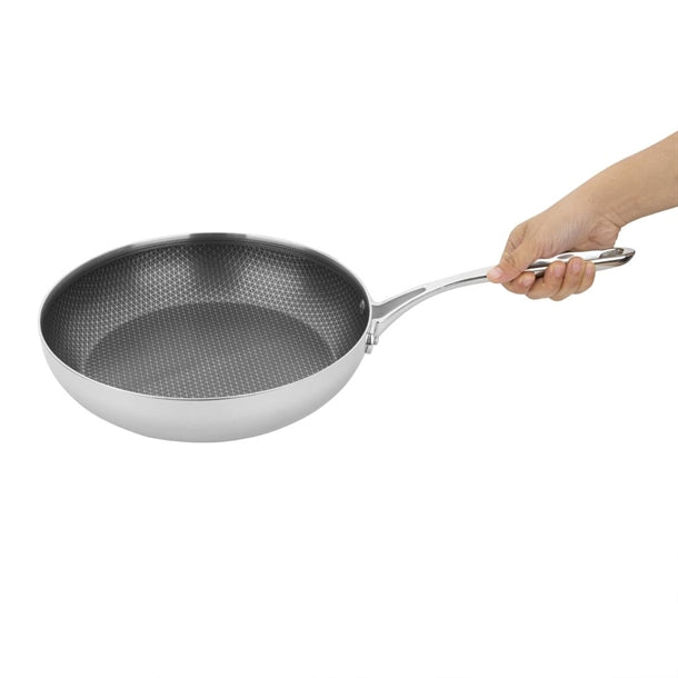 Vogue Tri-Shield Stainless Steel Frying Pan with Clad Coating 28cm gp189