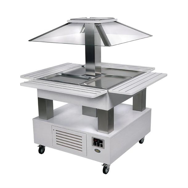 Roller Grill Chilled Salad Bar Square White Wood gp306
