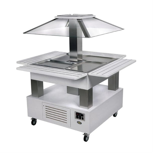 Roller Grill Chilled Salad Bar Square White Wood gp306
