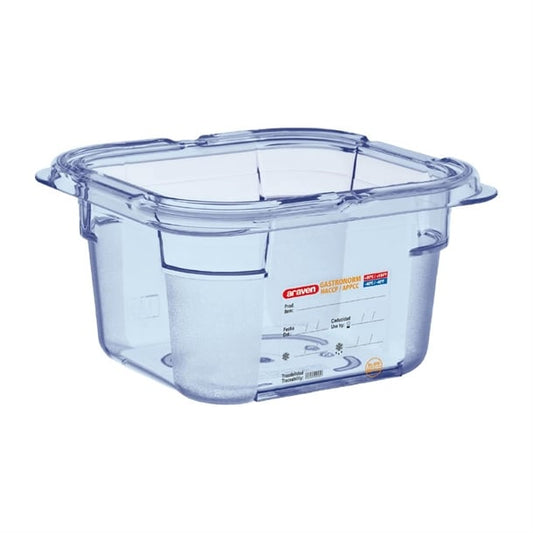 Araven ABS Food Storage Container Blue GN 1/6 100mm gp571