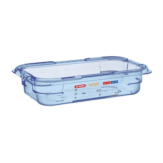 Araven ABS Food Storage Container Blue GN 1/4 65mm gp574