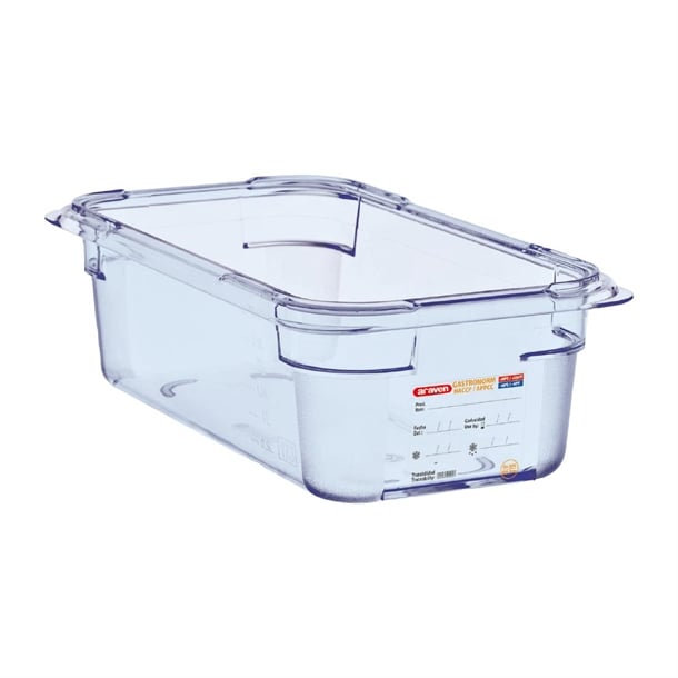 Araven ABS Food Storage Container Blue GN 1/3 100mm gp579