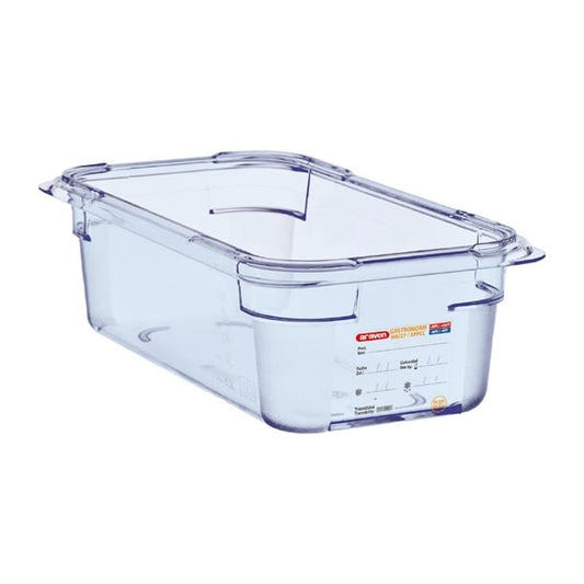 Araven ABS Food Storage Container Blue GN 1/3 100mm gp579