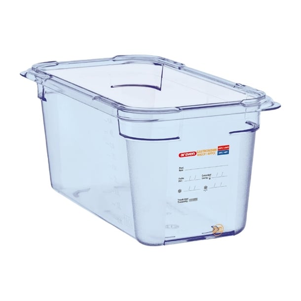 Araven ABS Food Storage Container Blue GN 1/3 150mm gp580