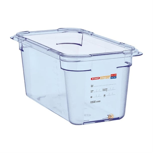 Araven ABS Food Storage Container Blue GN 1/3 150mm gp580