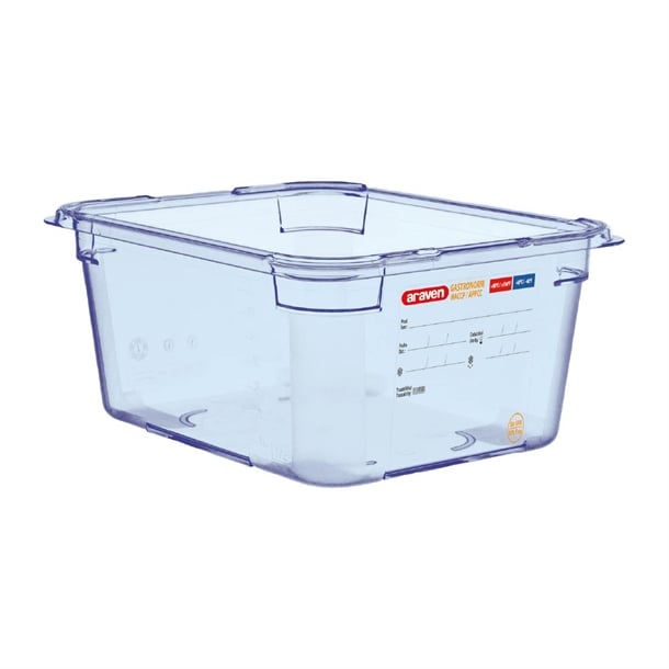 Araven ABS Food Storage Container Blue GN 1/2 150mm gp585