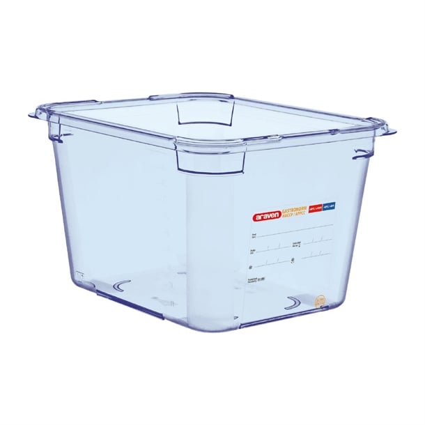 Araven ABS Food Storage Container Blue GN 1/2 200mm gp586