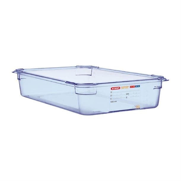 Araven ABS Food Storage Container Blue GN 1/1 100mm gp589