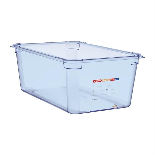 Araven ABS Food Storage Container Blue GN 1/1 200mm gp591